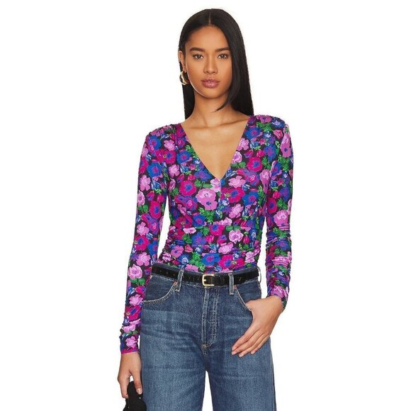 Sanctuary Tops - 047 - Sanctuary NWT Black Floral Multicolor Size XL